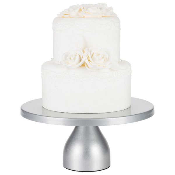 12 inch Silver Modern Cake Stand by Amalfi Decor