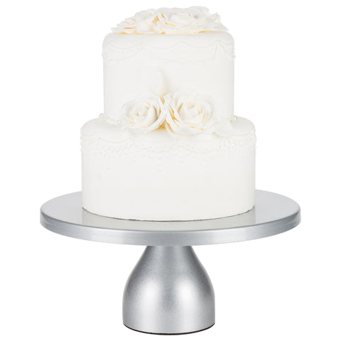 12 inch Silver Modern Cake Stand by Amalfi Decor