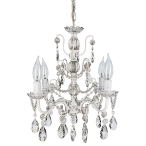 Shabby Chic White Crystal Chandelier Amalfi Decor