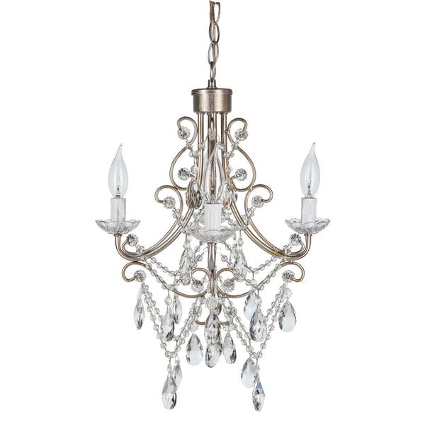 Antique Silver Crystal Pendant Chandelier Amalfi Decor