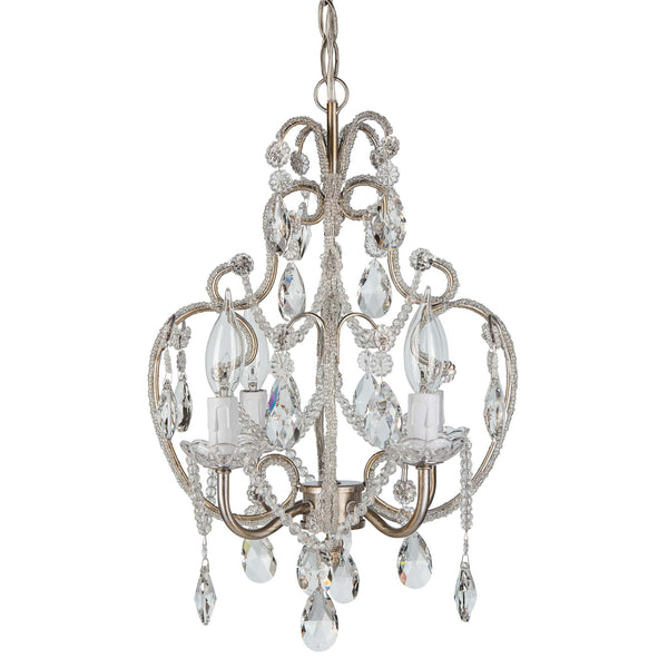 Silver Tiffany Crystal Beaded Chandelier Amalfi Decor