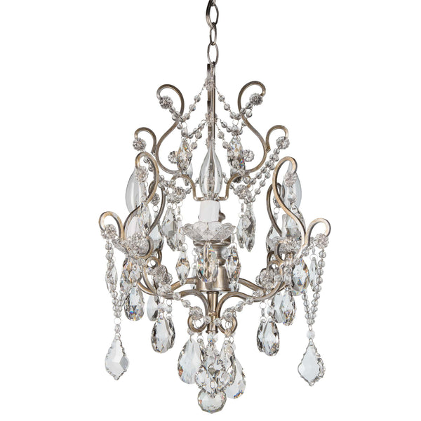 4 Light Tiffany Silver Crystal Chandelier Amalfi Decor 