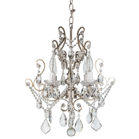 4 Light Tiffany Silver Crystal Chandelier Amalfi Decor 