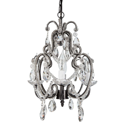 Black Tiffany Crystal Beaded Chandelier Amalfi Decor