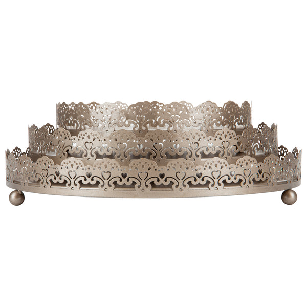 Champagne Color Decorative Serving Tray Set by Amalfi Decor