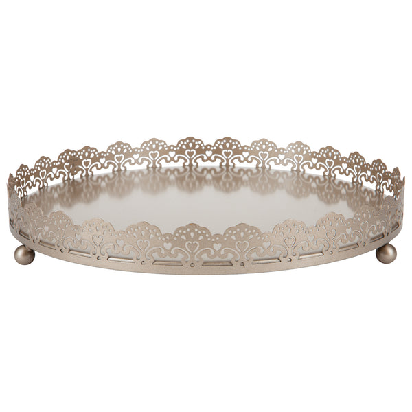 Champagne Color Decorative Serving Tray by Amalfi Decor