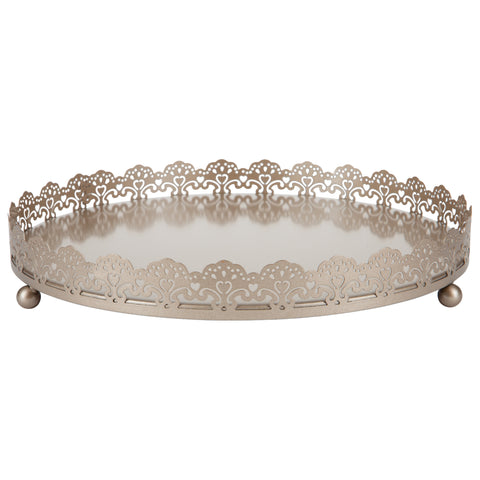 Champagne Color Decorative Serving Tray by Amalfi Decor