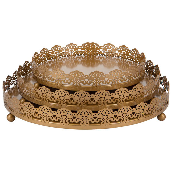 Gold Decorative Serving Tray Set by Amalfi Decor