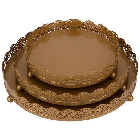 Gold Decorative Serving Tray Set by Amalfi Decor