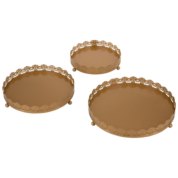 Gold Decorative Serving Tray Set by Amalfi Decor