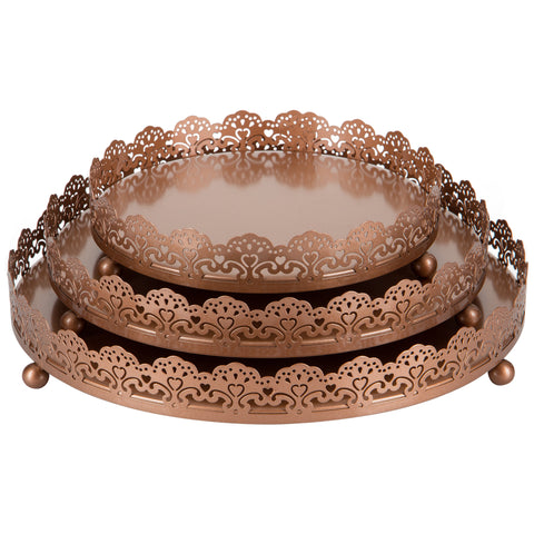 Rose Gold Decorative Serving Tray Set by Amalfi Decor