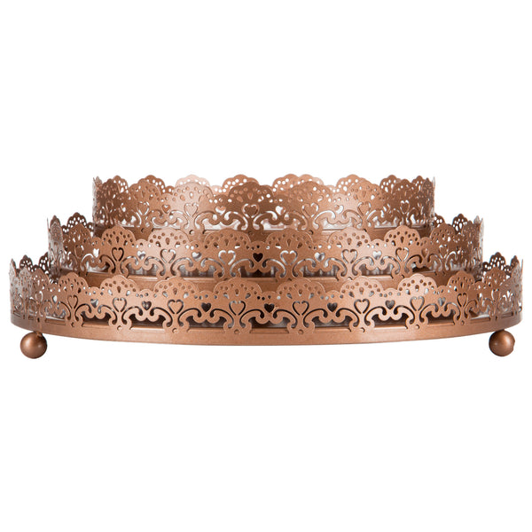 Rose Gold Decorative Serving Tray Set by Amalfi Decor