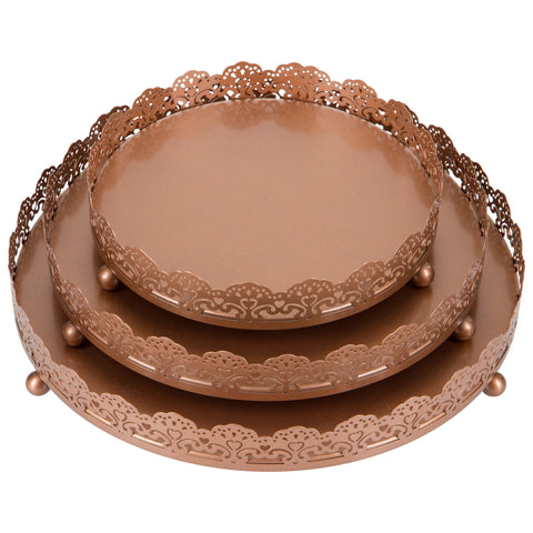 Rose Gold Decorative Serving Tray Set by Amalfi Decor