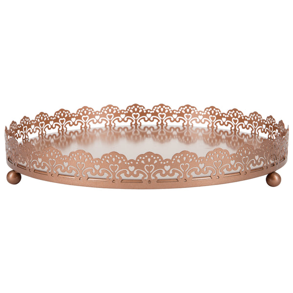 Rose Gold Decorative Serving Tray by Amalfi Decor