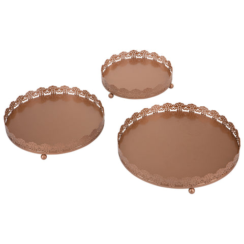 Rose Gold Decorative Serving Tray Set by Amalfi Decor