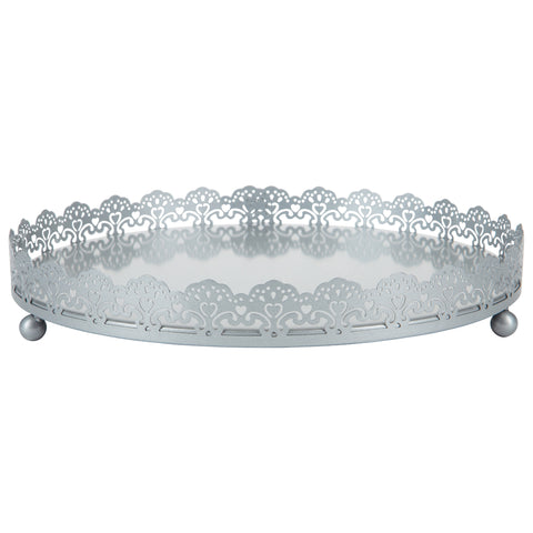 Silver Decorative Serving Tray by Amalfi Decor