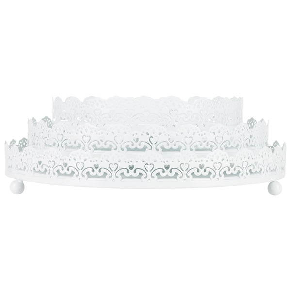 White Decorative Serving Display Tray Set by Amalfi Decor