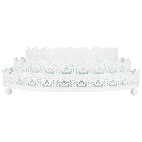 White Decorative Serving Display Tray Set by Amalfi Decor