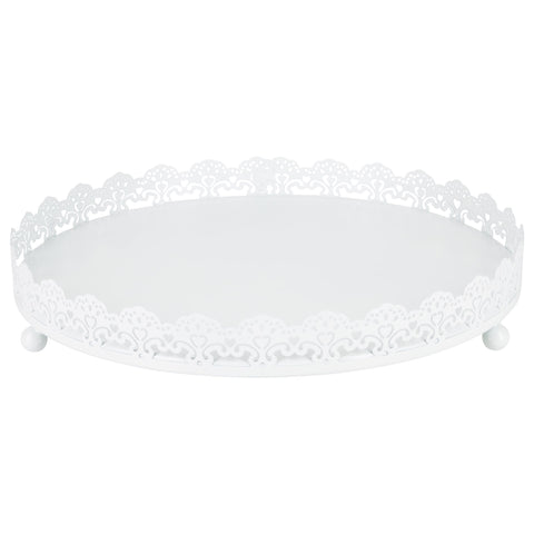 White Decorative Serving Display Tray by Amalfi Decor